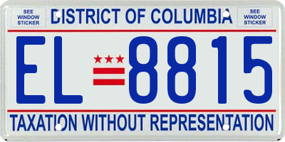 DC license plate EL8815