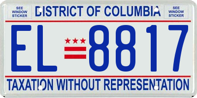 DC license plate EL8817