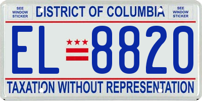 DC license plate EL8820