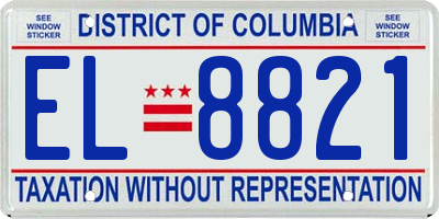 DC license plate EL8821