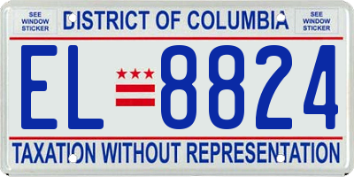 DC license plate EL8824