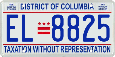 DC license plate EL8825