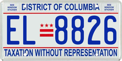 DC license plate EL8826