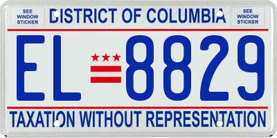 DC license plate EL8829