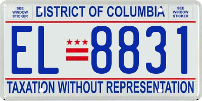 DC license plate EL8831