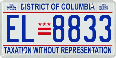 DC license plate EL8833