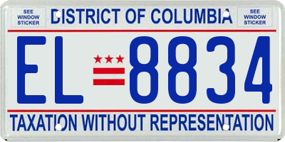DC license plate EL8834