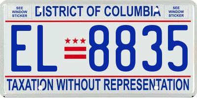 DC license plate EL8835