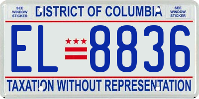 DC license plate EL8836