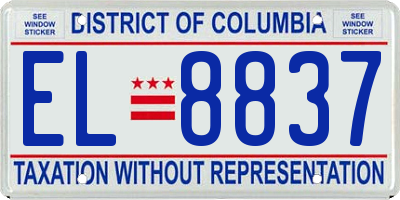 DC license plate EL8837