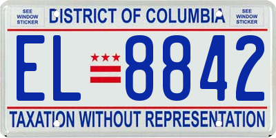 DC license plate EL8842