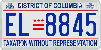 DC license plate EL8845