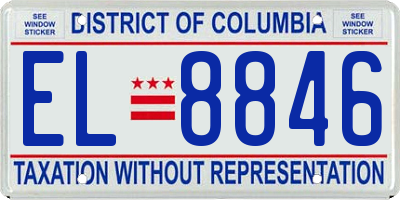 DC license plate EL8846