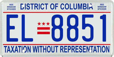 DC license plate EL8851
