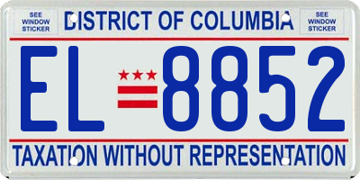 DC license plate EL8852