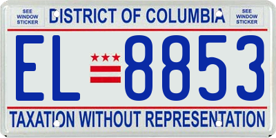 DC license plate EL8853