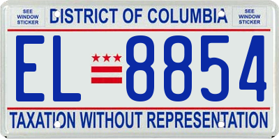 DC license plate EL8854