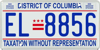 DC license plate EL8856