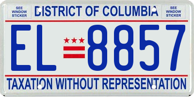 DC license plate EL8857