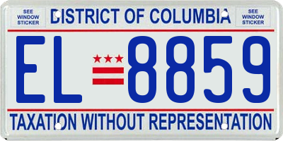 DC license plate EL8859
