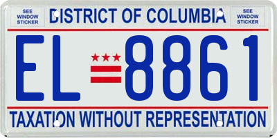DC license plate EL8861