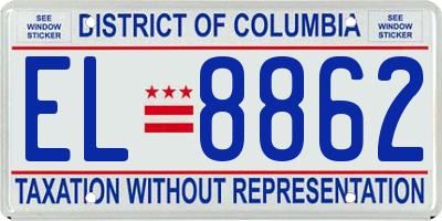 DC license plate EL8862