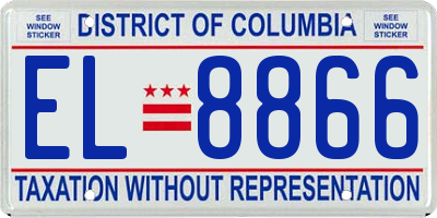 DC license plate EL8866