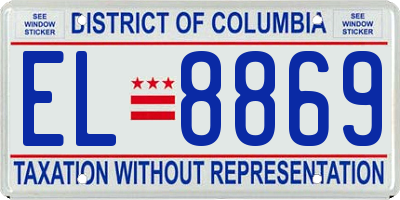 DC license plate EL8869