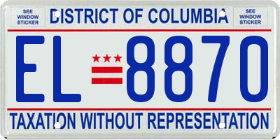 DC license plate EL8870