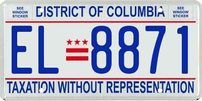 DC license plate EL8871