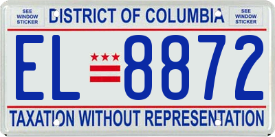 DC license plate EL8872