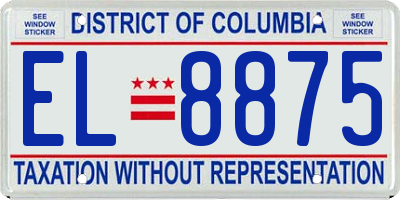 DC license plate EL8875