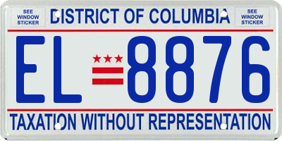 DC license plate EL8876
