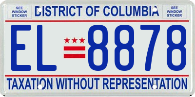 DC license plate EL8878