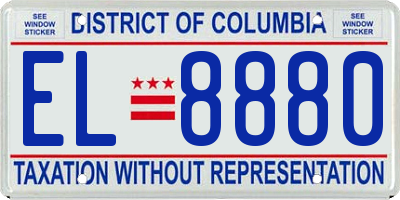 DC license plate EL8880