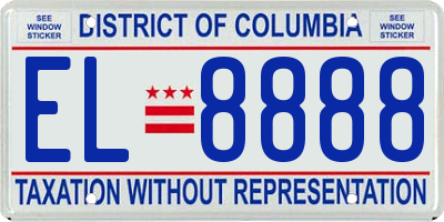 DC license plate EL8888