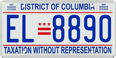 DC license plate EL8890