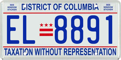 DC license plate EL8891