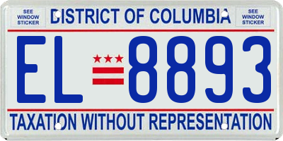 DC license plate EL8893