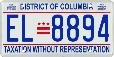 DC license plate EL8894
