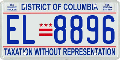 DC license plate EL8896