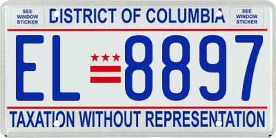 DC license plate EL8897