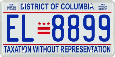 DC license plate EL8899