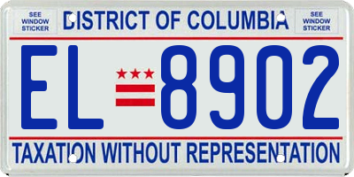 DC license plate EL8902