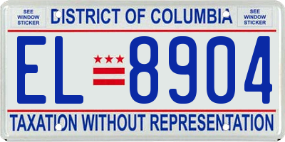 DC license plate EL8904