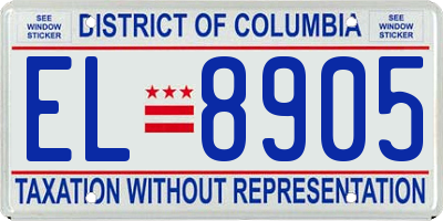 DC license plate EL8905