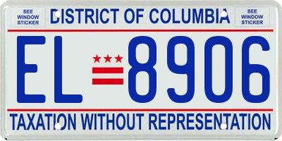 DC license plate EL8906
