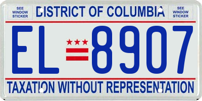 DC license plate EL8907