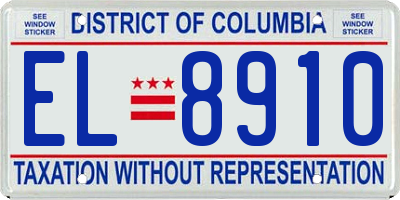 DC license plate EL8910