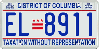 DC license plate EL8911